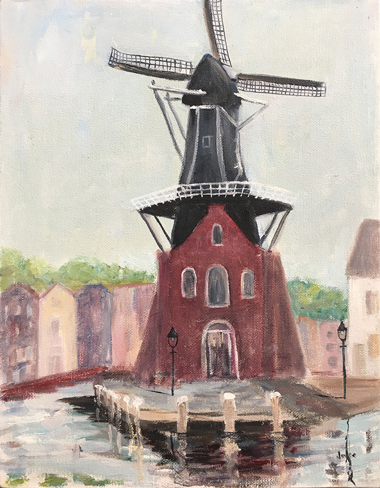 Windmill in Haarlem, The Netherlands - painting by Joyce Frederick Windmill in Haarlem, The Netherlands - painting by Joyce Frederick
