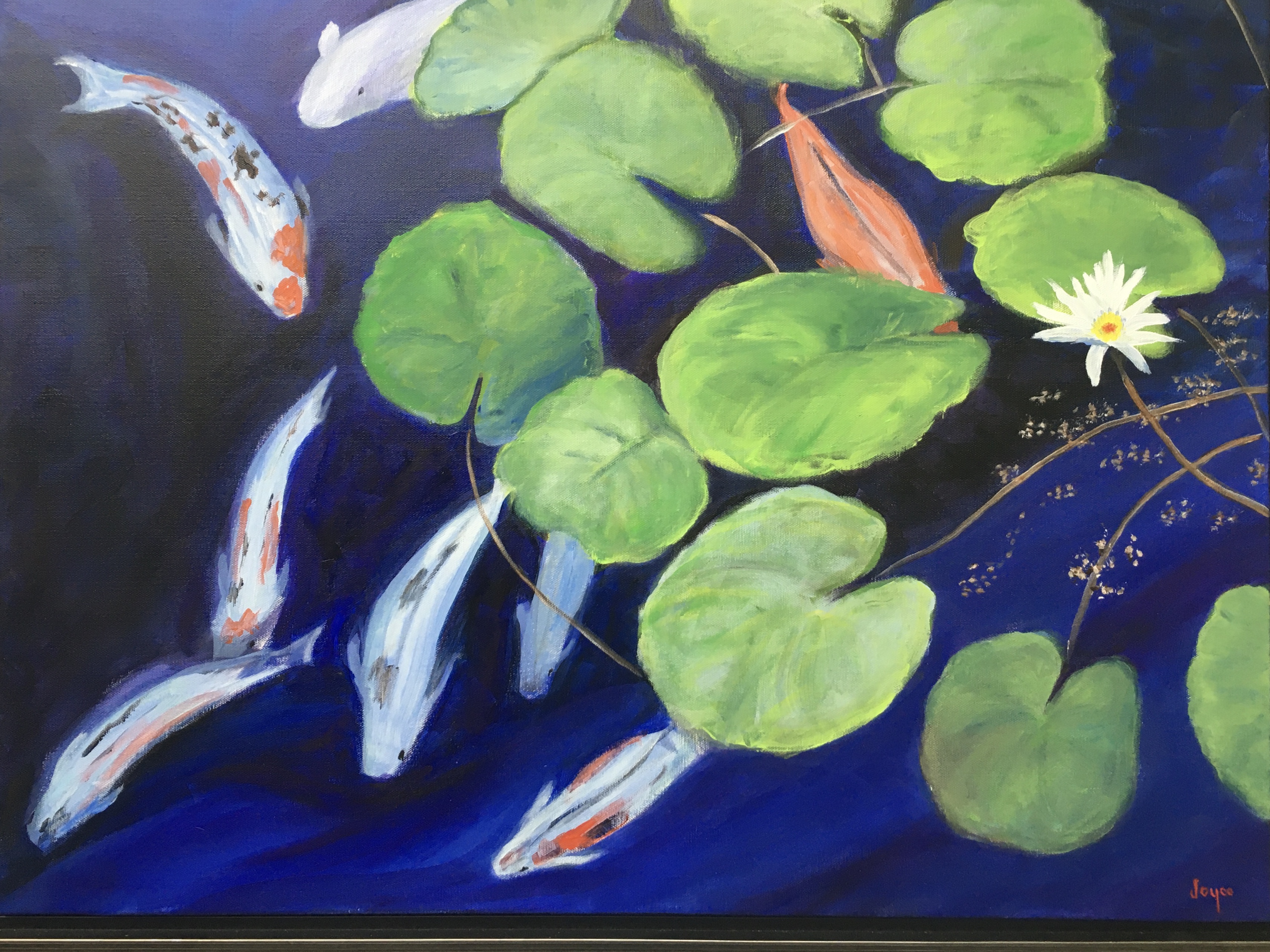 Cape Cod Koi Pond Cape Cod Koi Pond - painting by Joyce Frederick